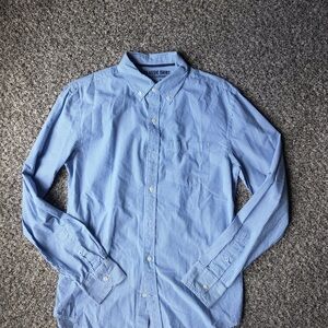 Men's Blue and White Striped The Classic Shirt Slim Fit Size Medium